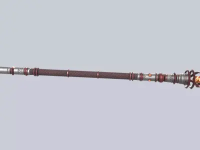 Bloodlust scepter Low-poly 3D model