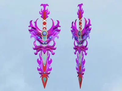 Weapon long sword game sword CG game model props ancient sword 3D model