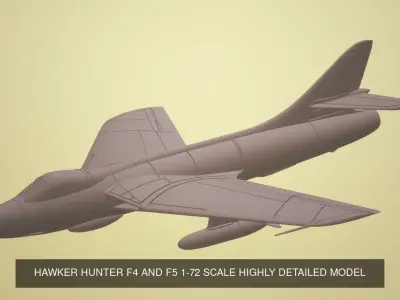 1-72 SCALE HAWKER HUNTER SINGLE SEAT VARIANTS SLA MODEL PACK 3D Model Collection