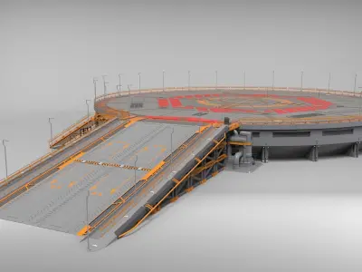 sci-fi landing platform 4 3D model