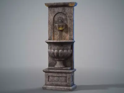 Urn wall fountain Low-poly 3D model