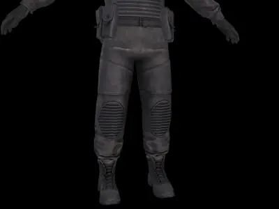 Postapocalypse stalker like outfit PBR Low-poly 3D model