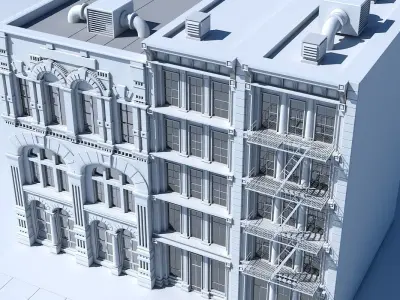 Commercial Building Facade 06 3D model