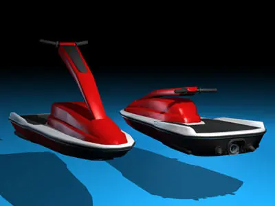Waterbike two jet skis 3D model