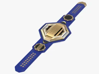 Gold Championship Belt Lies on Floor 3D model