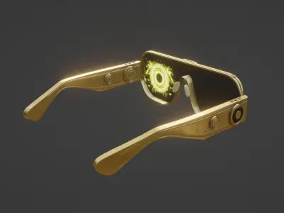 Sci-Fi AR Headset Low-poly 3D model