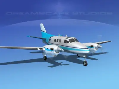 Beechcraft King Air 90 V02 3D model