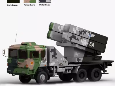 Chinese HQ-6A  Low-poly 3D model