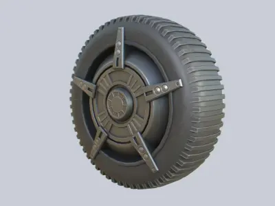 Scifi wheel Low-poly 3D model