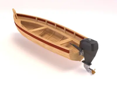 Fishing boat PBR Low-poly 3D model