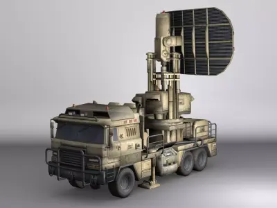 Military Radar Truck Low-poly 3D model