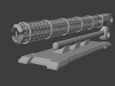 holographer futuristic weapon with lights Low-poly 3D model