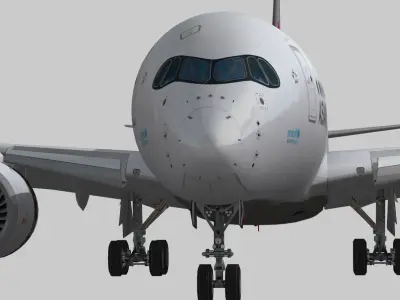 Airbus A350-900 XWB Asiana Airlines HL8078 Low-poly 3D model