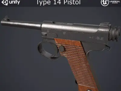 Type 14 Pistol Low-poly 3D model