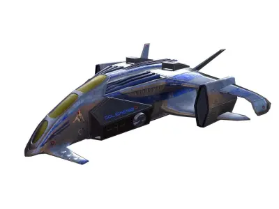 Scifi Fighter Low-poly 3D model