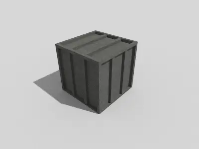 low poly metal crate Low-poly 3D model