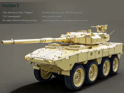 Tank destroyer Machine  Vehicle Low-poly 3D model
