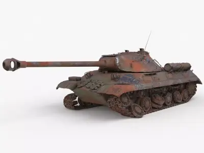 Tank IS 3M Destroyed 3D model