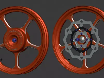Rims X-Mode Low-poly 3D model