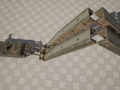 Rigged Armored Vehicle Launched Bridge 3D model