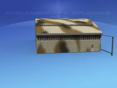 Aircraft Hangar M3 Low-poly 3D model