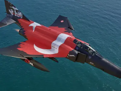 F4 Phantom 2 Turkey-With Cockpit-Fully Rigged-High Resolution Low-poly 3D model