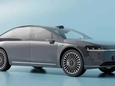 Sleek Modern Sedan Gray 3D model