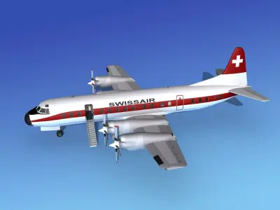 Lockheed L188 Electra HP Swissair 3D model