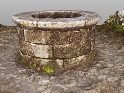 Stone castle well 3D model