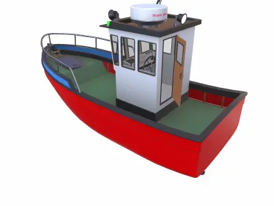 Small Boat Low-poly PBR Low-poly 3D model