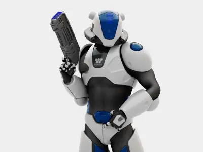 CYBER SOLDIER R-500 RIGGED 3D model