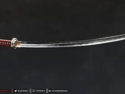 Katana Samurai Sword - Honjo Masamune - Realistic Weapon Low-poly 3D model