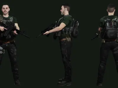 Maple Sentinel - kiven In Melitirian Attire Low-poly 3D model