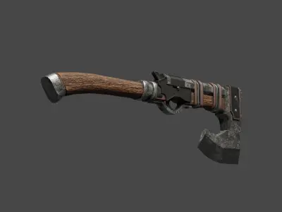 Shotgun-Axe Low-poly 3D model