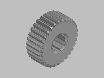 Gear Pack 4 Gears Module 2 30 Teeth Spur Helical Bevel Worm 3D model