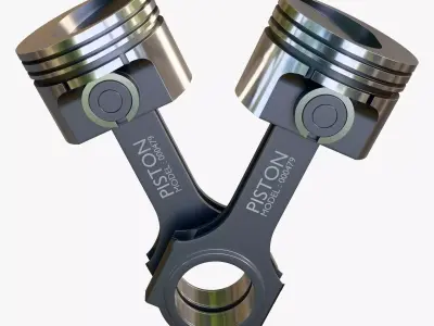 Engine Pistons with Connecting Rods M1 3D model