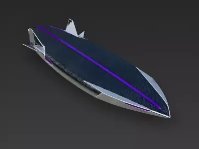 Neon-Surge Cyberpunk Surfboard 3D Model Low-poly 3D model