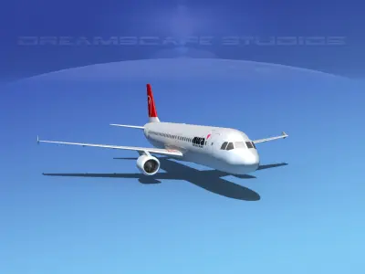 Airbus  A320 LP NWA Low-poly 3D model