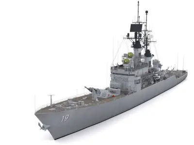Leahy class Guided Missile Cruiser Low-poly 3D model