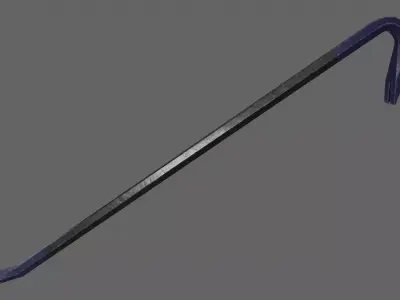 PBR Crowbar V3BlackBlue Low-poly 3D model