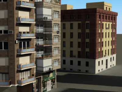 Building Collection 45-48 Low-poly 3D model