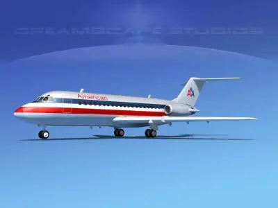 Douglas DC-9-20 American Airlines 2 3D model