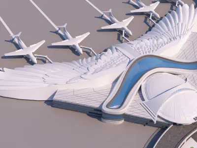 0195 - Airport Building 3D model