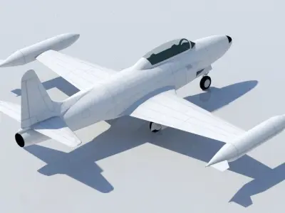 Lockheed T33 Shooting Star Static Low Poly Blank Trainer Low-poly 3D model