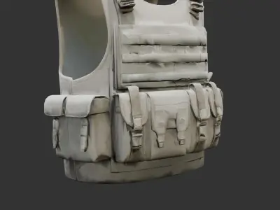 Bulletproof Military Vest Low-poly 3D model