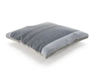 Batik Linear Blue Square Pillow Free 3D model