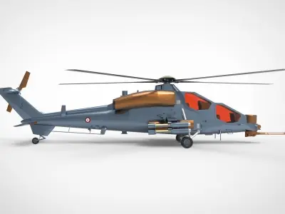 Agusta A129 Mangusta mettalic 3D model