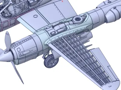 P-38J Lightning 3D print model