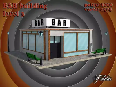 BAR level Low-poly 3D model