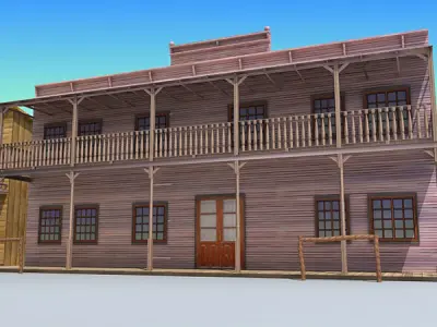 Western Town and Steam Boat 3D model